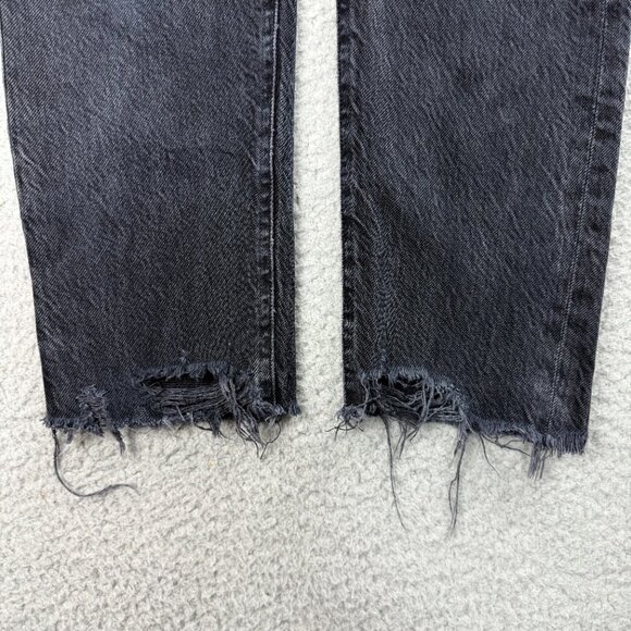 AGOLDE Jeans Womens 26 Pants Black Jamie Distressed Frayed Hem High Rise Denim 1 - Picture 5 of 12